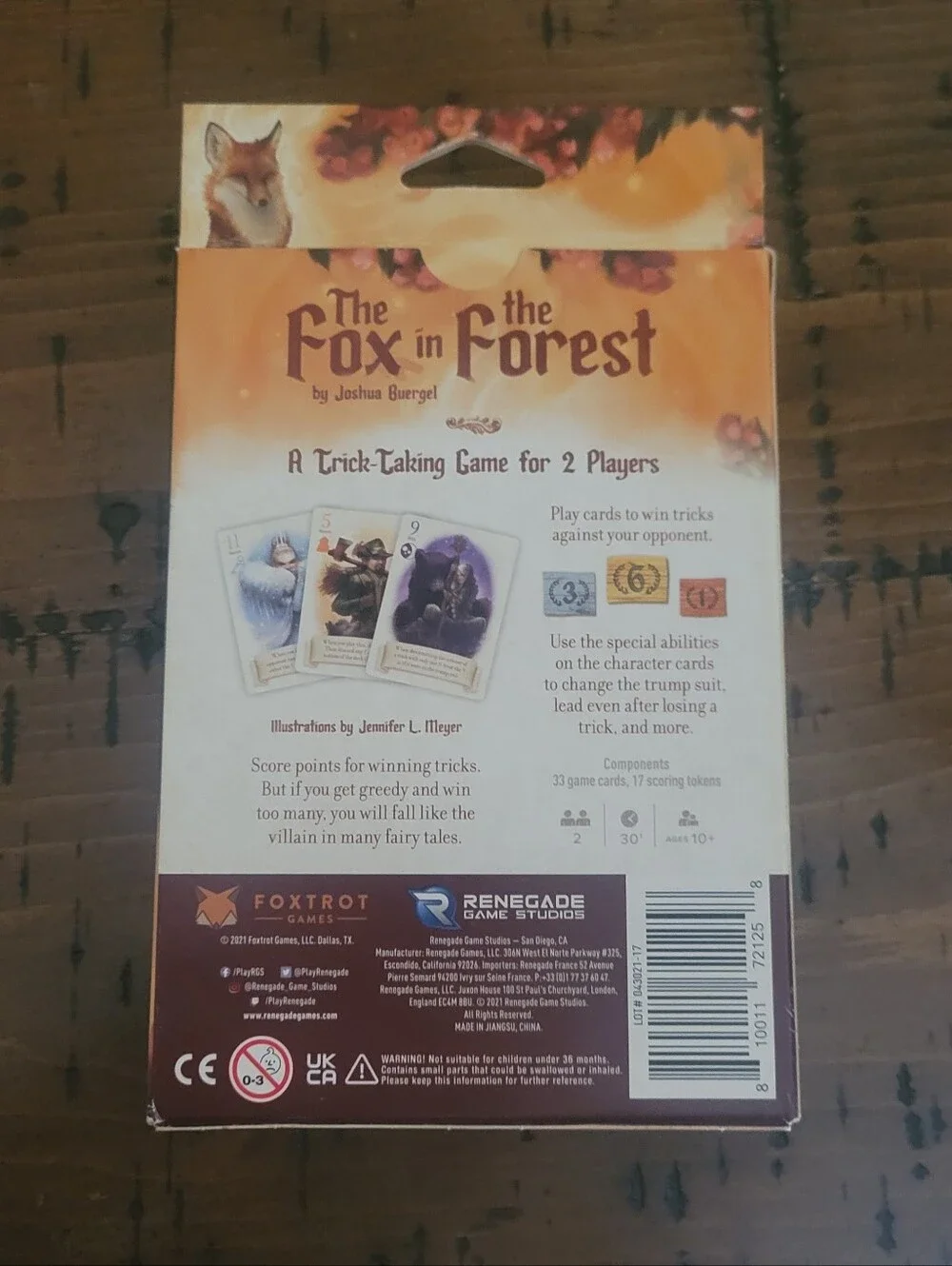 The Fox in the Forest Card Game - Orange Fox Design by Foxtrot
